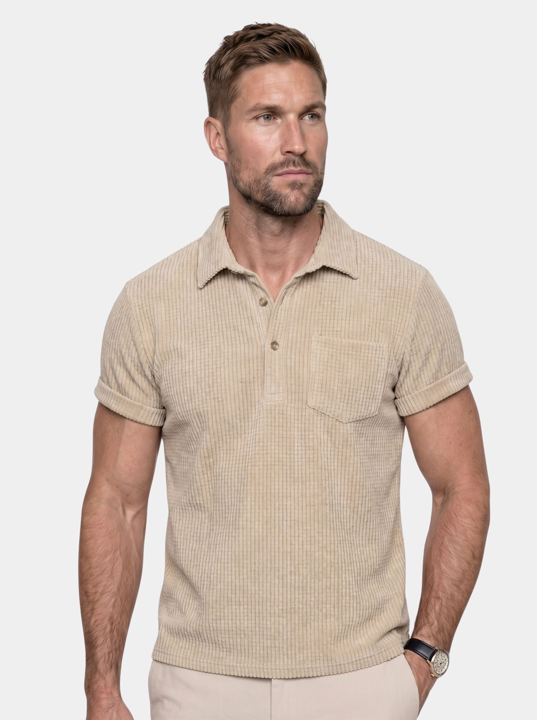 Camicia a maniche corte con lavorazione a rilievo - Aurelio Club