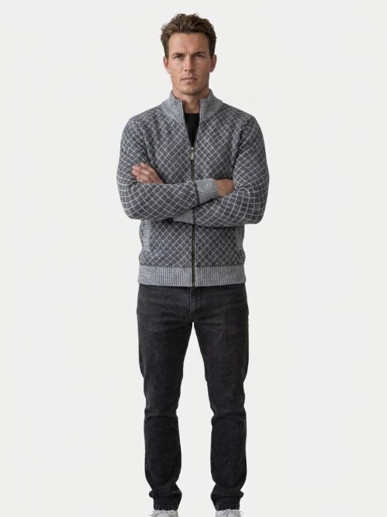 Cardigan jacquard con bottoni - Aurelio Club