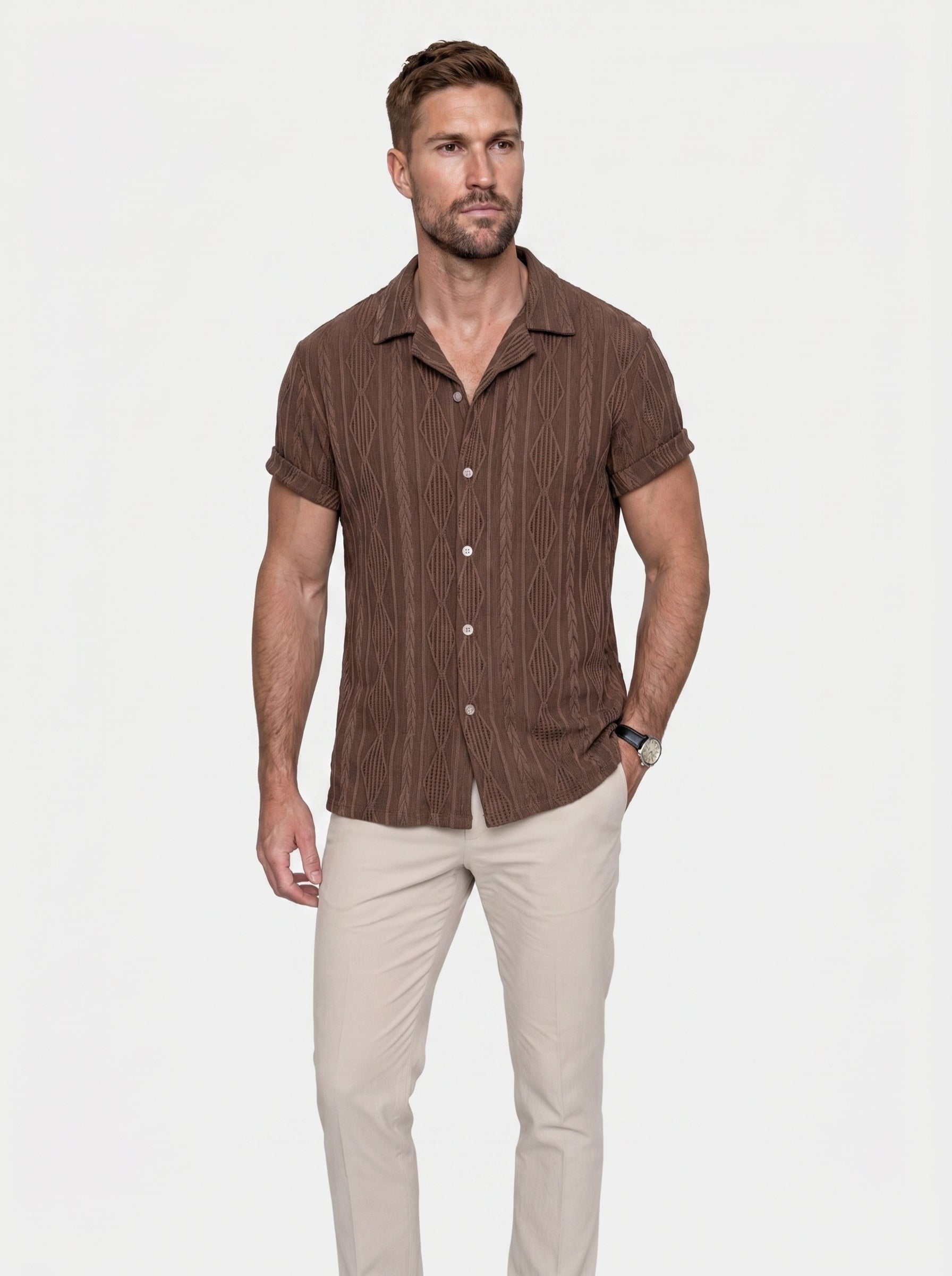 Camicia Valmoré a maniche corte con bottoni - Aurelio Club