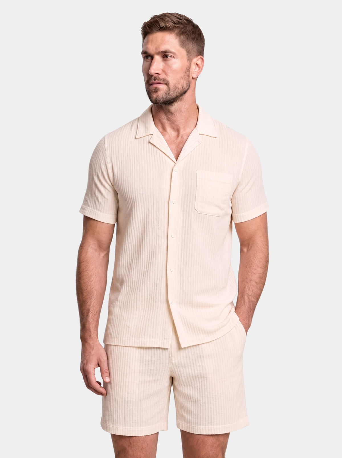 Completo camicia e bermuda in velluto a coste - Aurelio Club