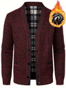 Cardigan uomo con scollo a V e fodera a quadri