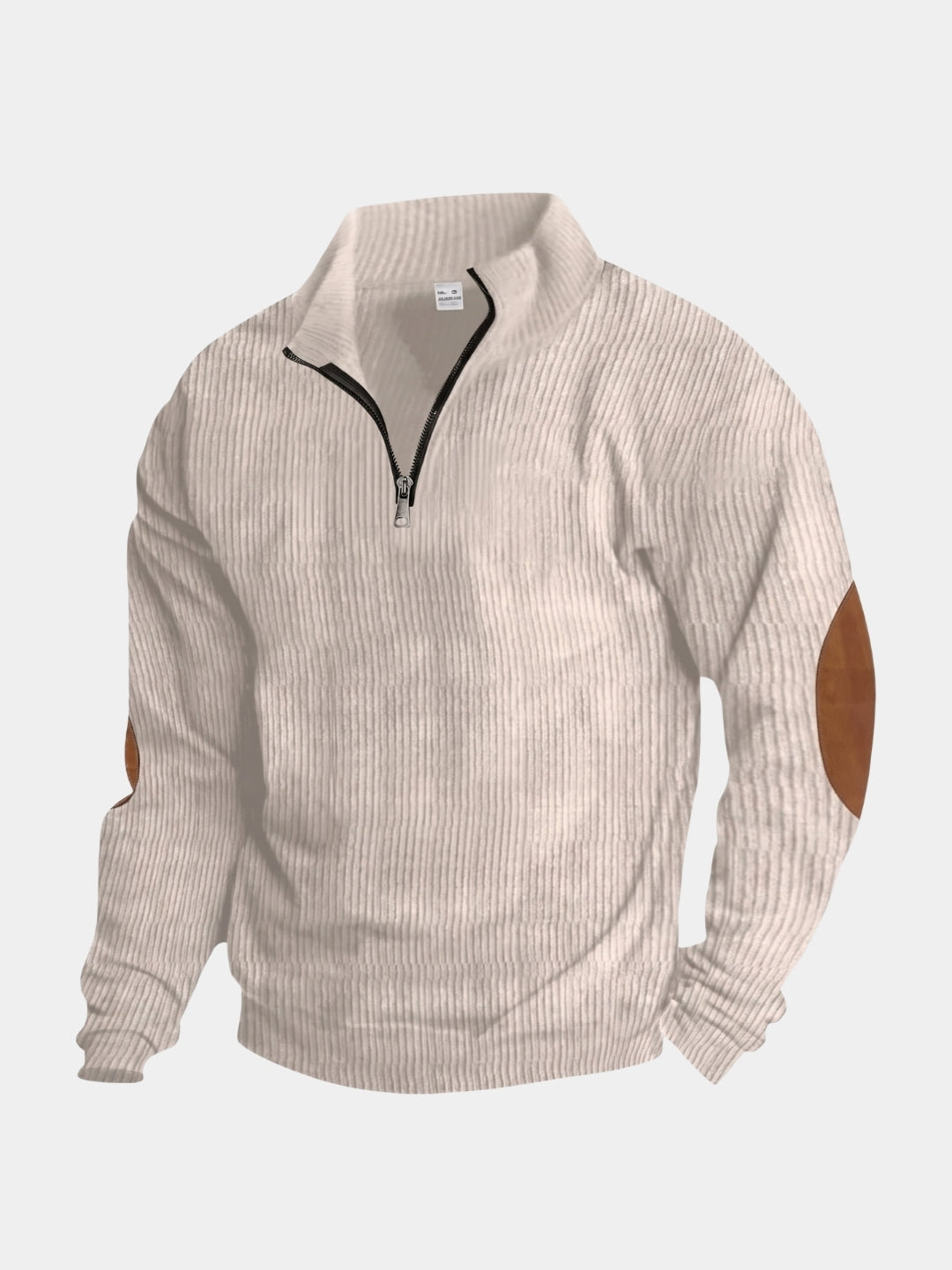 Pullover in velluto a coste con collo alto e zip corta - Aurelio Club