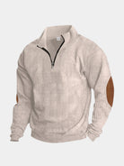 Pullover in velluto a coste con collo alto e zip corta - Aurelio Club