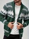 Cardigan uomo con motivo geometrico e revers
