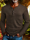 Maglia Henley uomo testurizzata a maniche lunghe