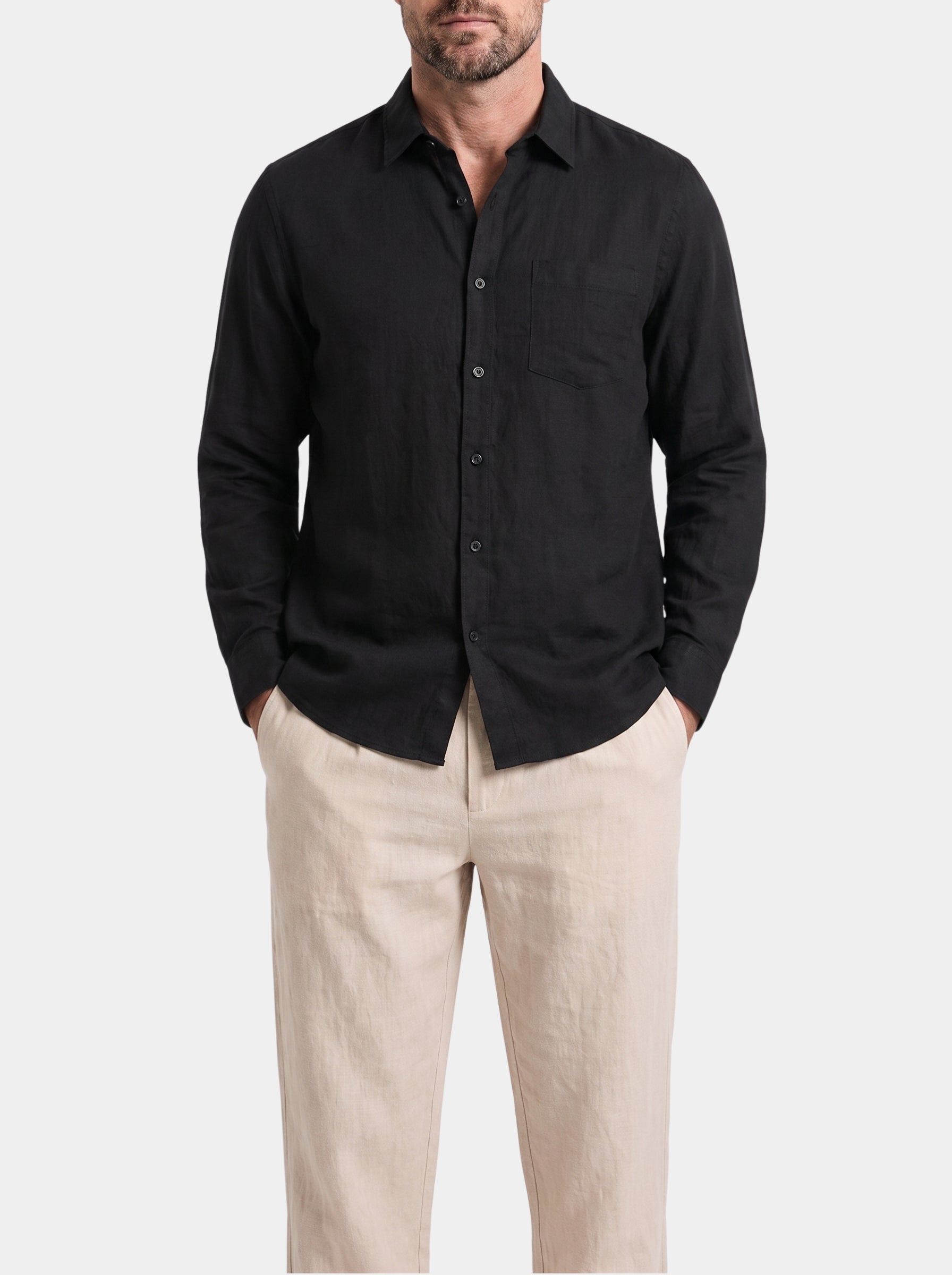 Completo Noire con camicia, pantaloni e mocassini - Aurelio Club