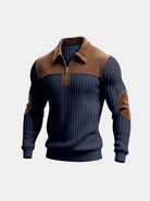 Pullover Camborne con mezza zip e toppe ai gomiti - Aurelio Club