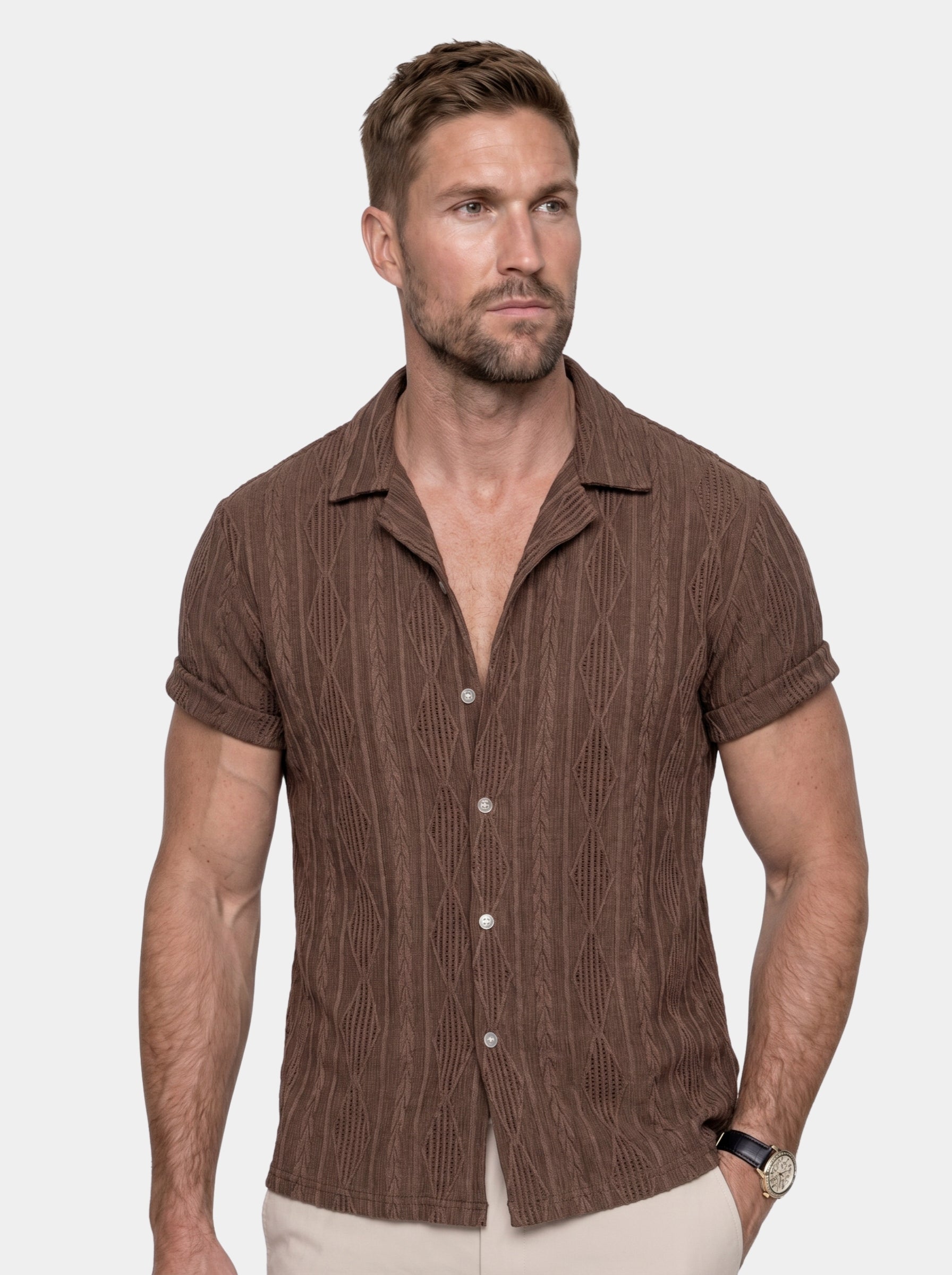 Camicia Valmoré a maniche corte con bottoni - Aurelio Club