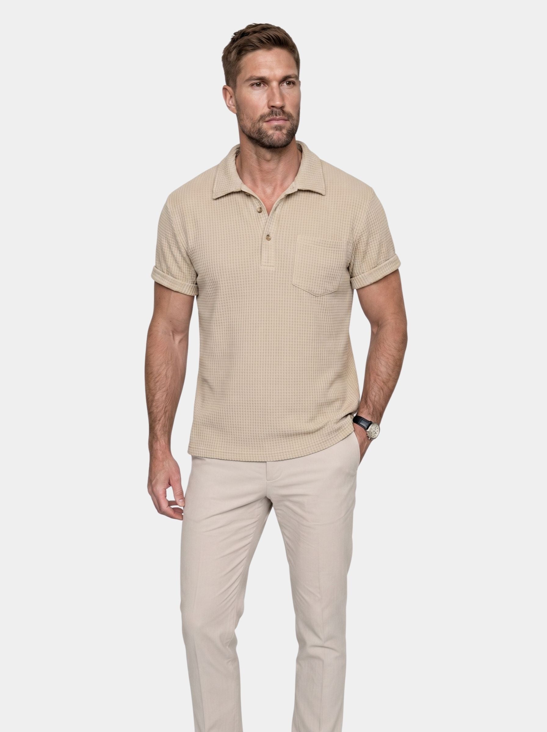 Camicia a maniche corte con lavorazione a rilievo - Aurelio Club