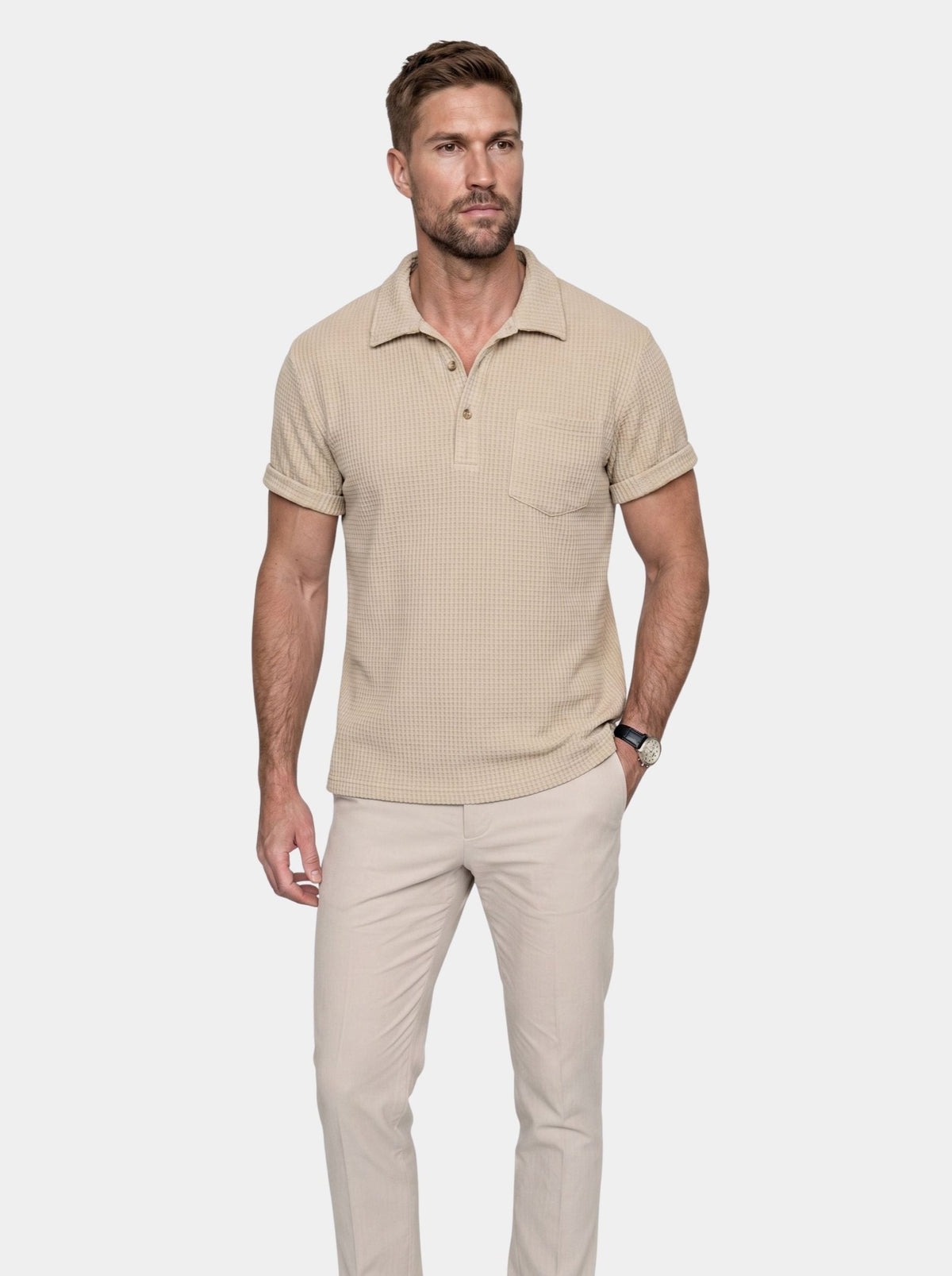 Camicia a maniche corte con lavorazione a rilievo - Aurelio Club