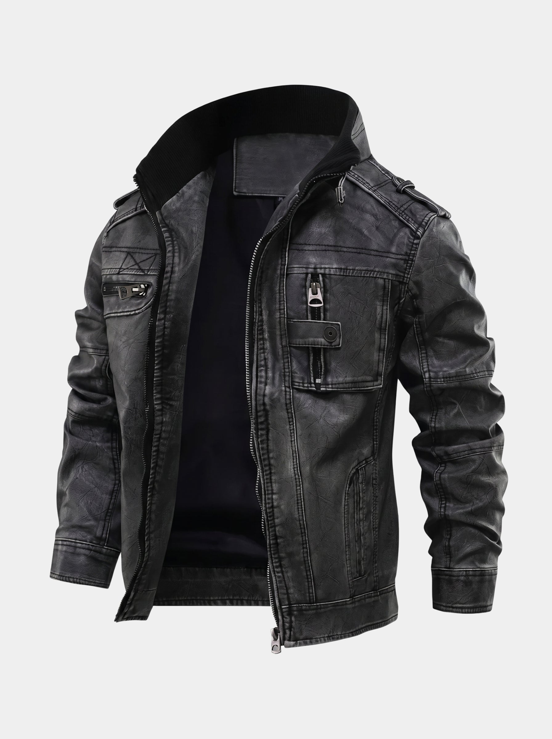 Giacca Rogue in pelle con tasche - Aurelio Club