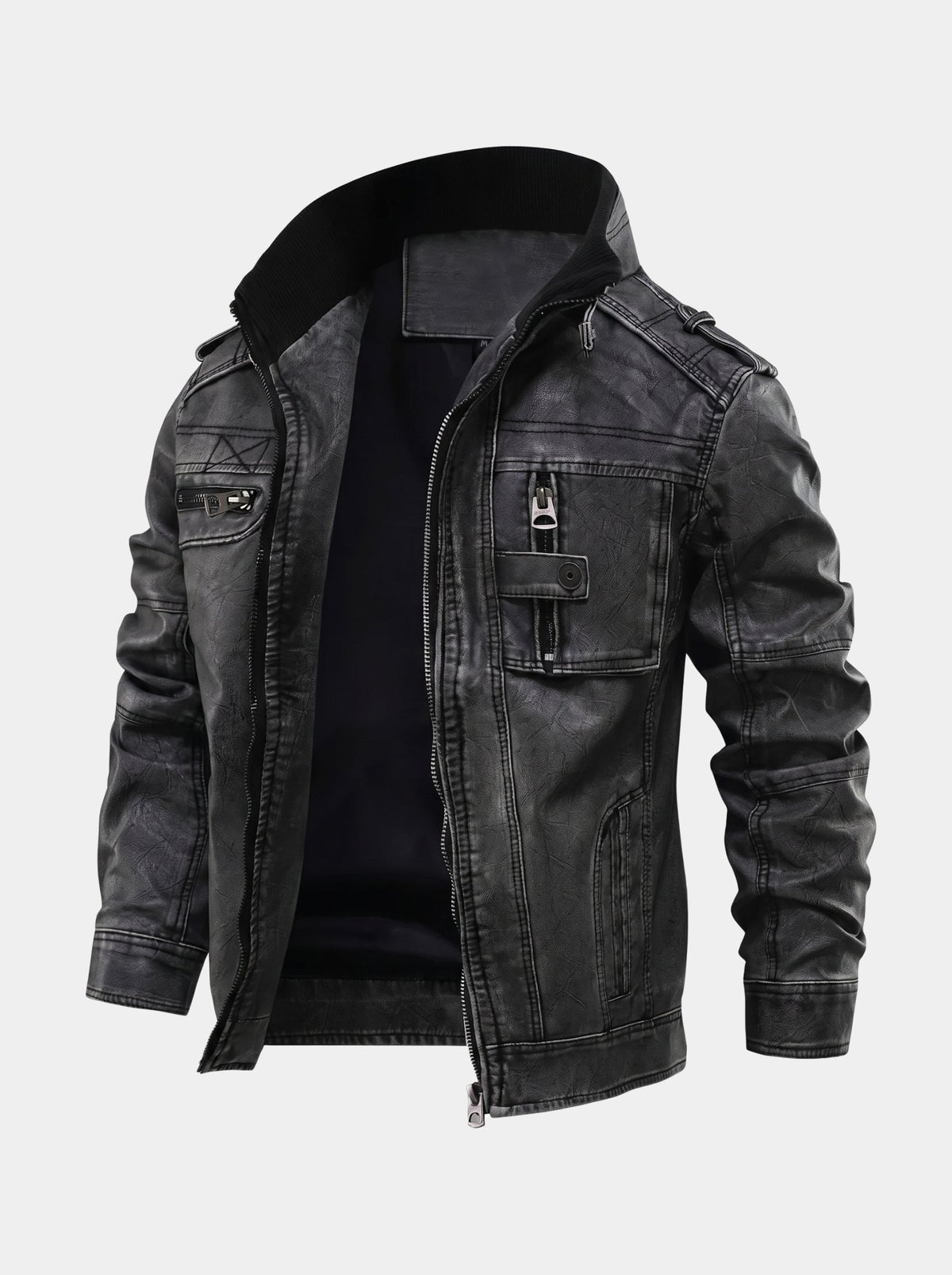 Giacca Rogue in pelle con tasche - Aurelio Club