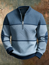 Pullover uomo geometrico con mezza zip