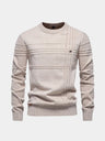 Pullover girocollo a righe in misto cotone - Aurelio Club