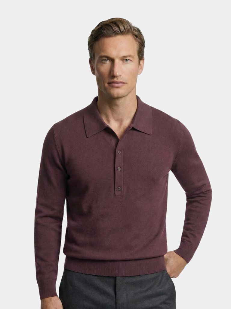 Pullover in maglia con colletto polo - Aurelio Club