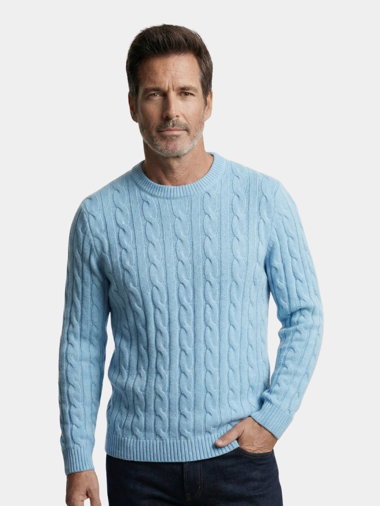 Pullover Essential in cashmere con lavorazione a trecce - Aurelio Club