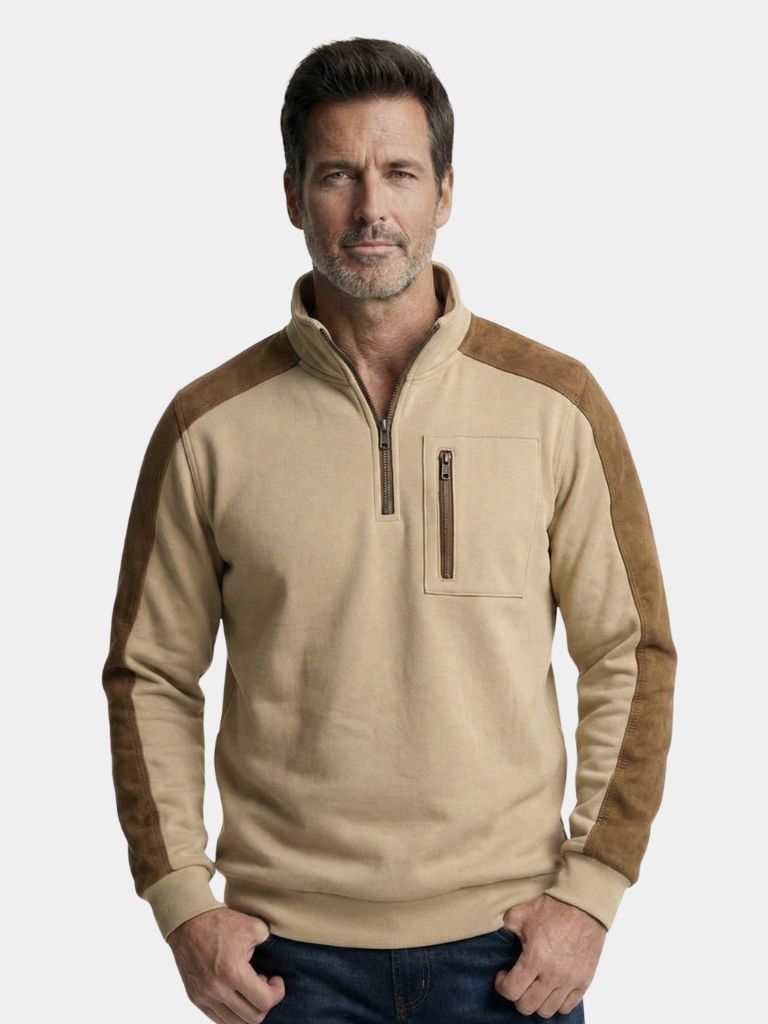 Pullover Urban Explorer a collo alto con zip corta - Aurelio Club