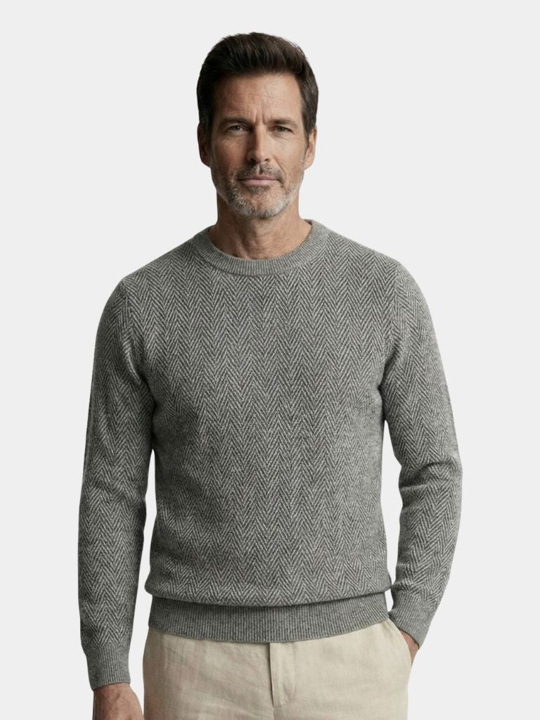 Pullover in lana con motivo a spina di pesce - Aurelio Club