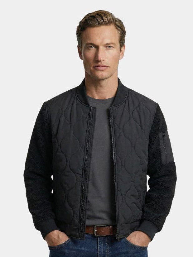 Bomber imbottito con maniche in tessuto sherpa - Aurelio Club