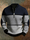 Pullover uomo geometrico con mezza zip