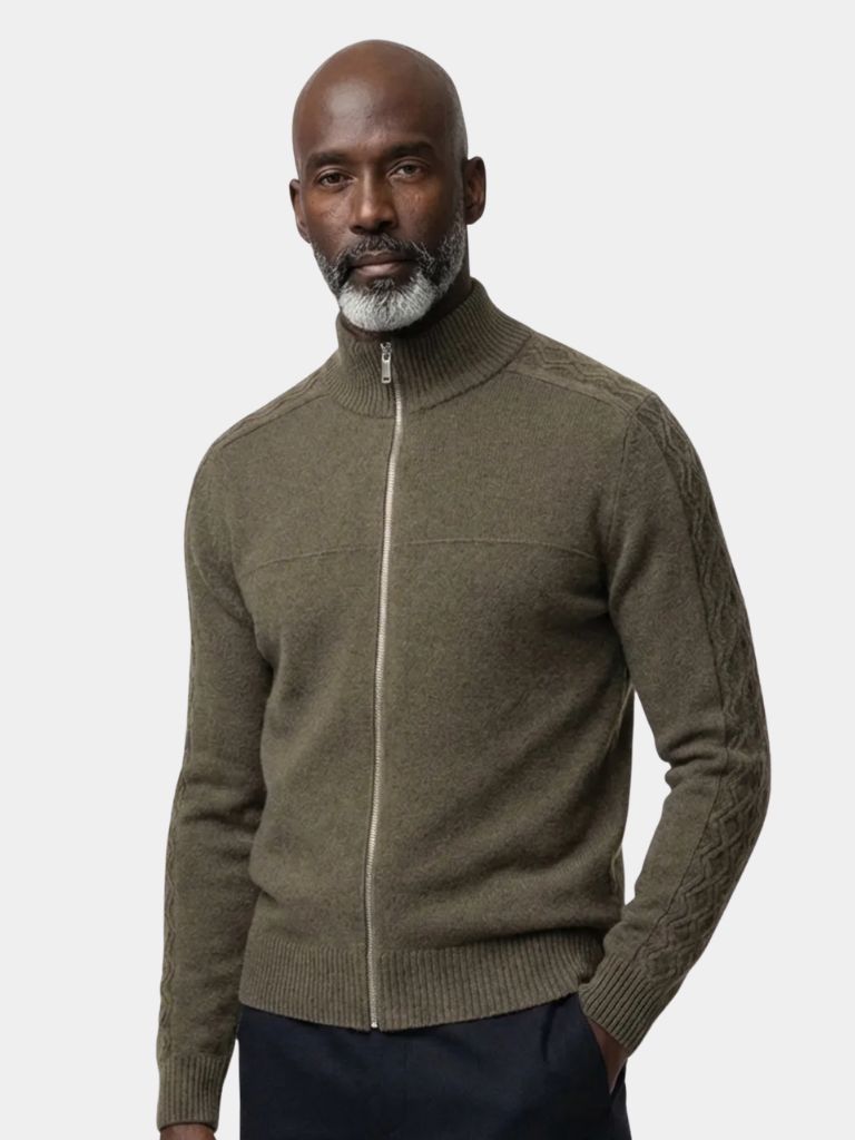 Maglia a collo alto con zip in misto cashmere - Aurelio Club