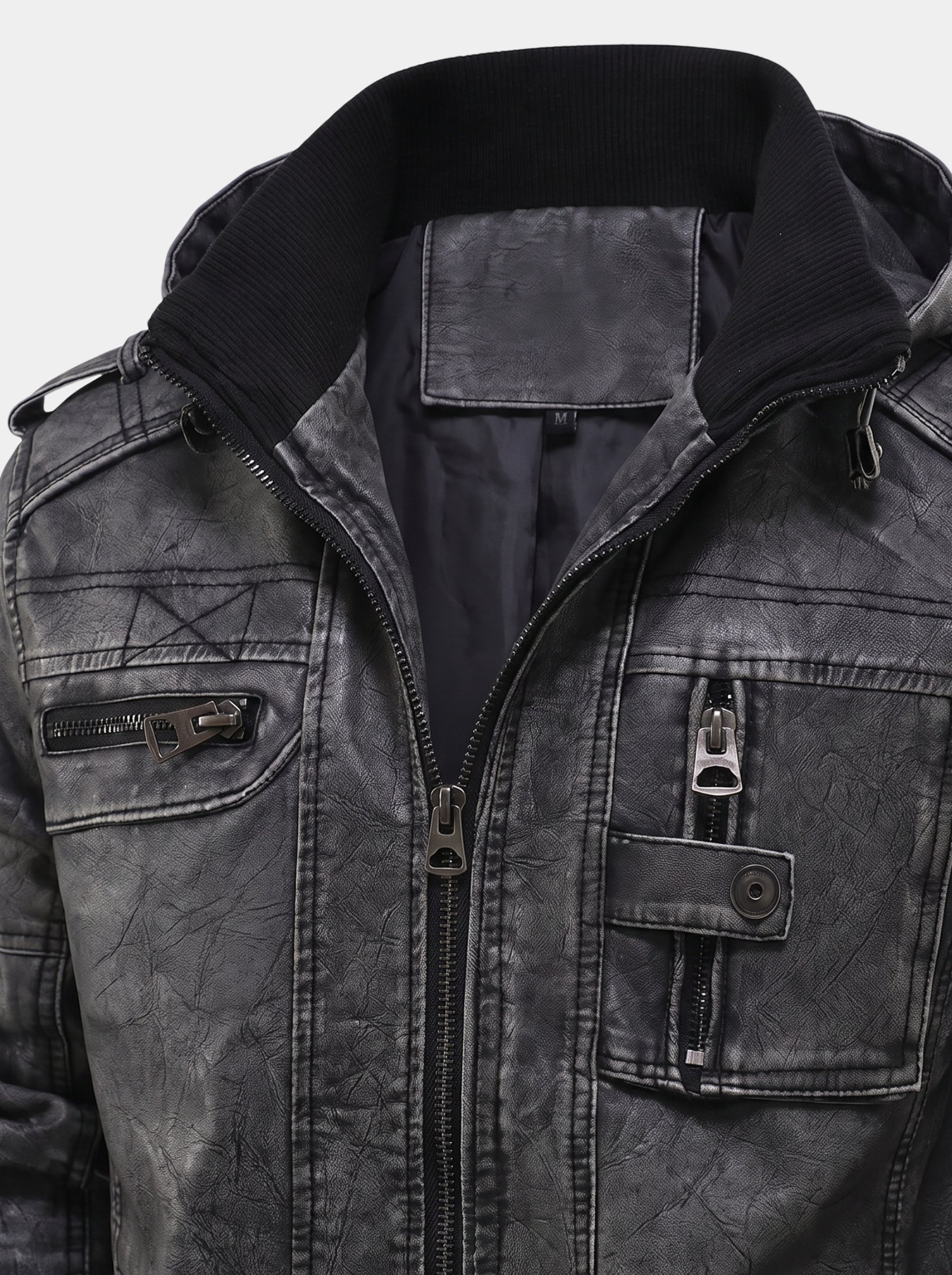 Giacca Rogue in pelle con tasche - Aurelio Club
