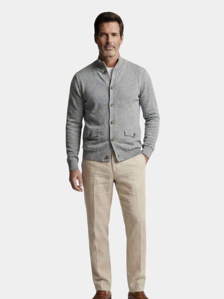 Cardigan in misto cotone con collo alto - Aurelio Club