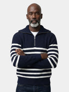 Pullover a righe con zip corta - Aurelio Club