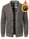 Cardigan uomo con scollo a V e fodera a quadri