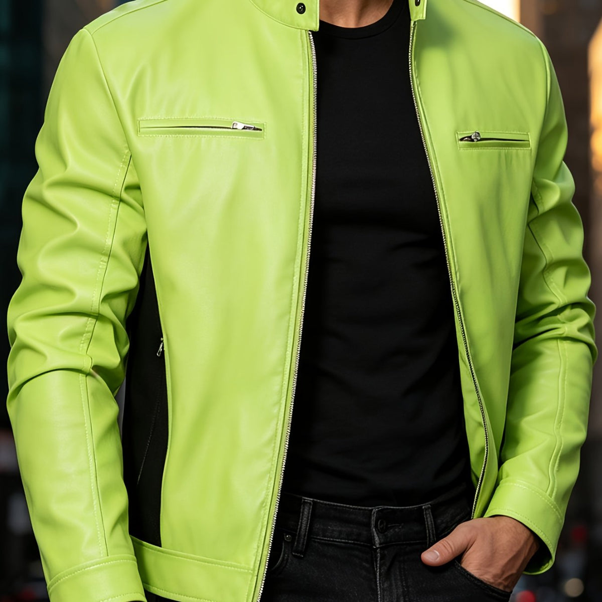 Giacca uomo in poliuretano con zip