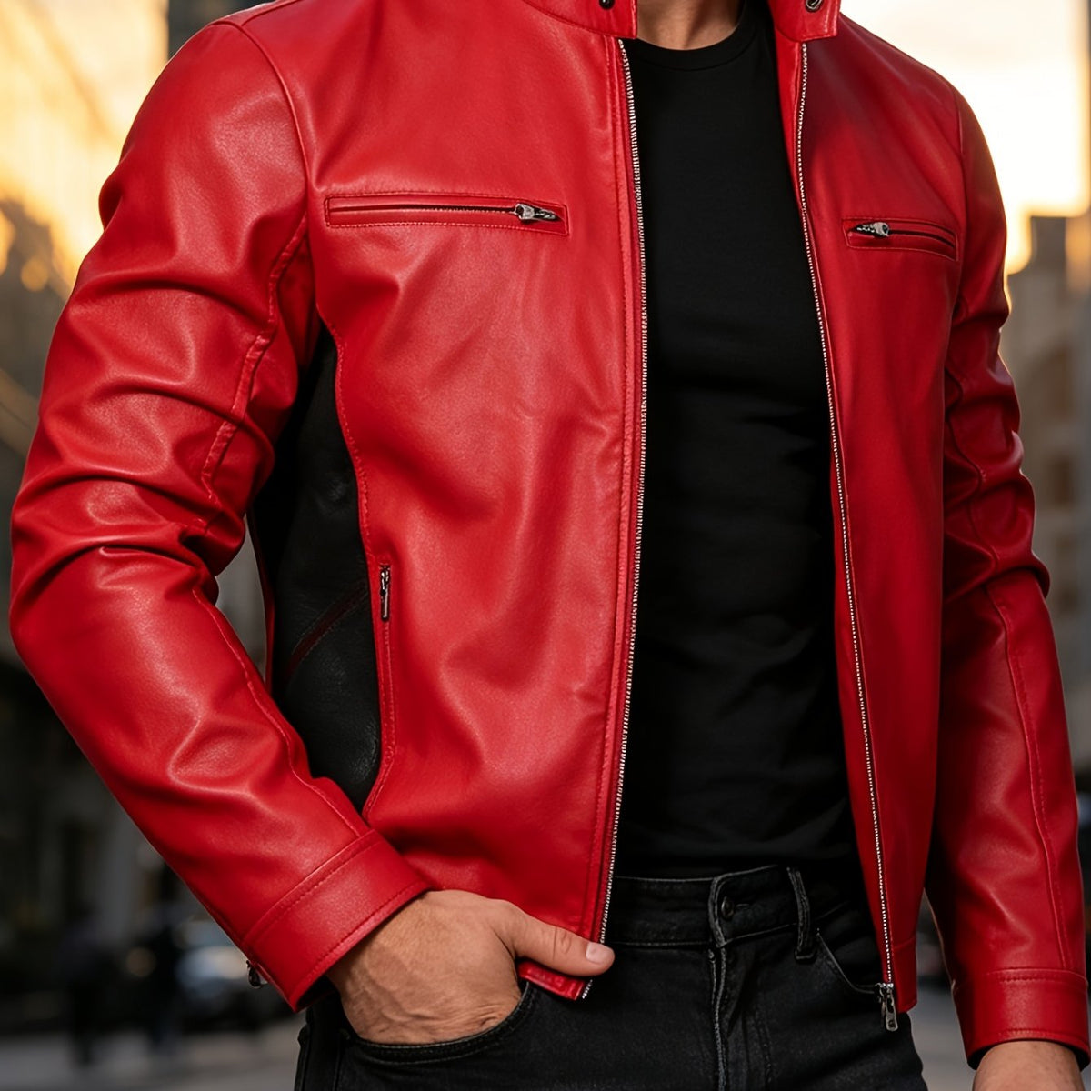Giacca uomo in poliuretano con zip