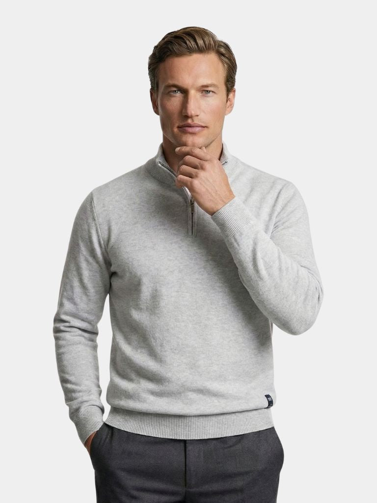 Pullover in misto cotone con mezza zip - Aurelio Club