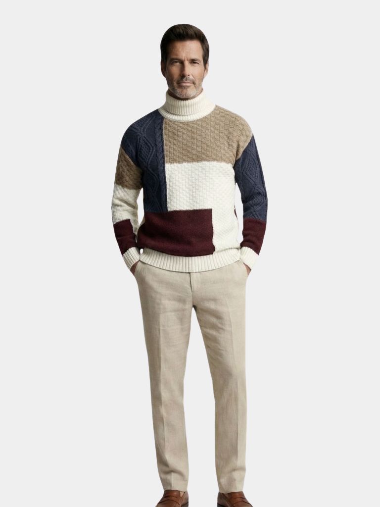 Pullover in maglia con motivo a mosaico - Aurelio Club