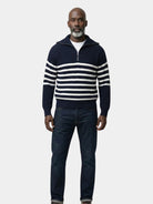 Pullover a righe con zip corta - Aurelio Club