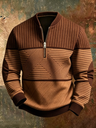 Pullover uomo geometrico con mezza zip