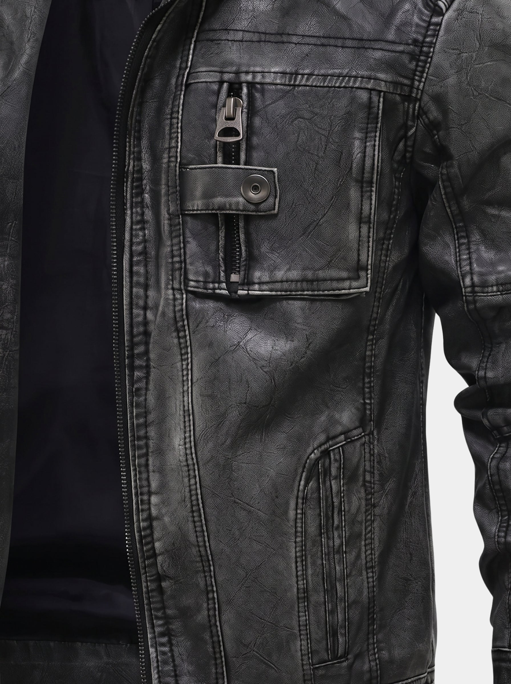 Giacca Rogue in pelle con tasche - Aurelio Club