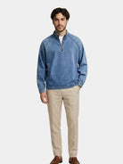 Giacca in denim stone washed con zip corta - Aurelio Club