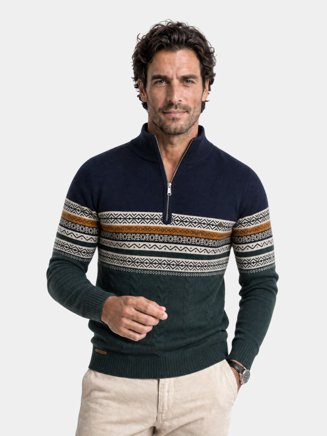 Pullover in maglia con mezza zip - Aurelio Club