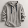 Maglia uomo in cotone e lino con cappuccio