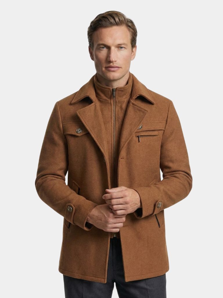 Cappotto monopetto in misto lana Essential - Aurelio Club