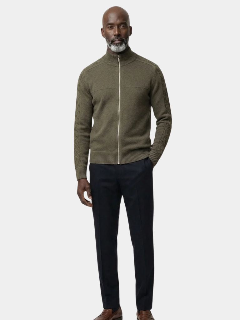 Maglia a collo alto con zip in misto cashmere - Aurelio Club