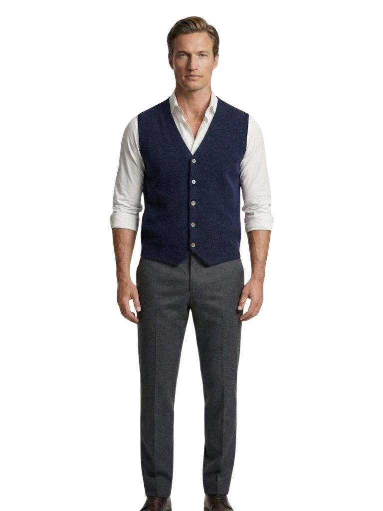 Gilet in lana e cashmere con bottoni - Aurelio Club