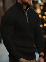 Pullover uomo a trecce con collo alto e zip corta