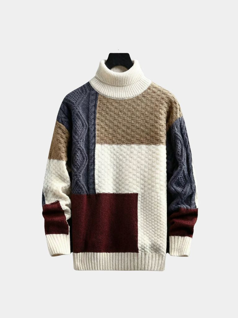 Pullover in maglia con motivo a mosaico - Aurelio Club