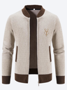 Cardigan uomo con zip e motivo cervo