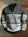 Pullover uomo geometrico con mezza zip