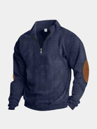 Pullover in velluto a coste con collo alto e zip corta - Aurelio Club