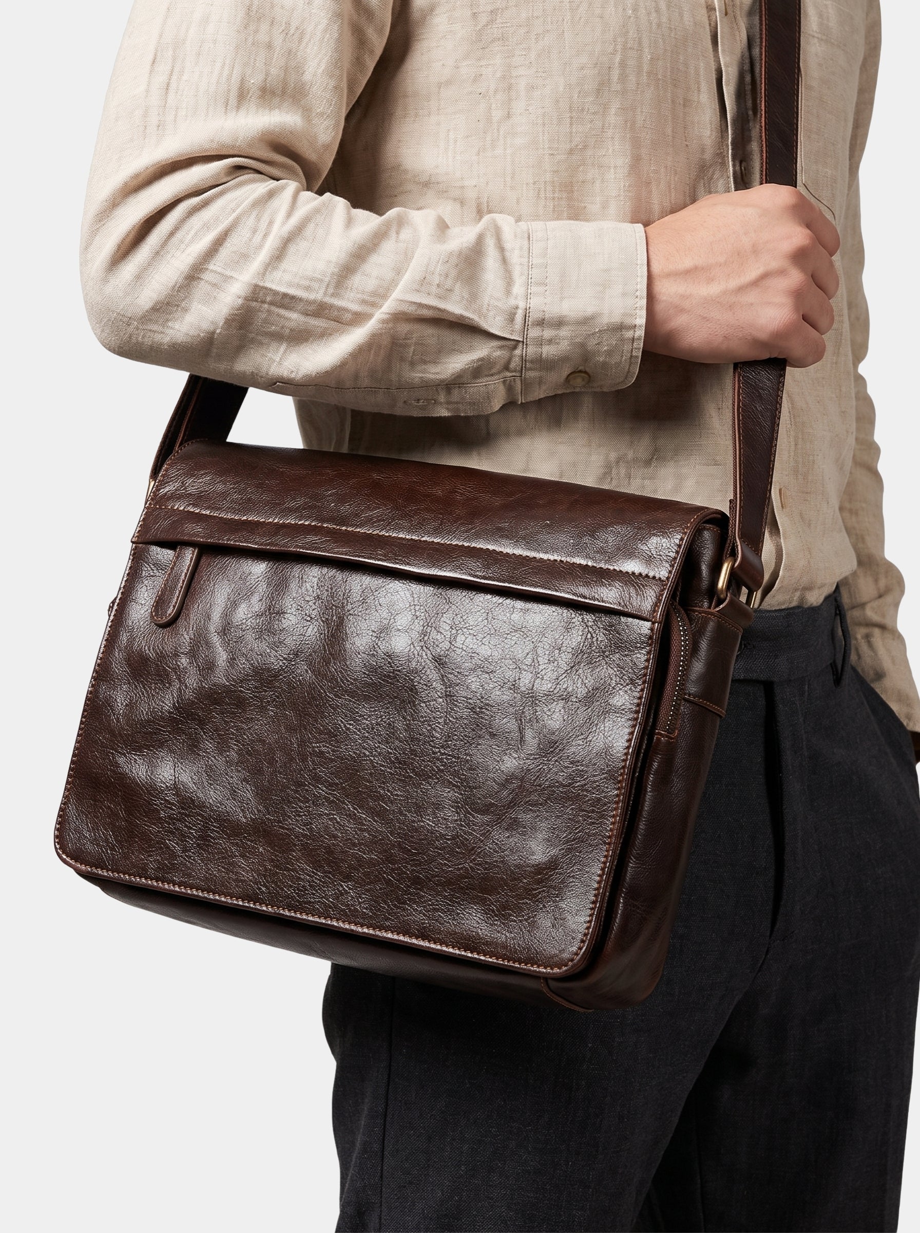 Borsa messenger in pelle - Aurelio Club