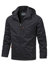 Giacca uomo in nylon con cappuccio e maniche raglan