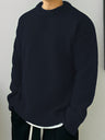Pullover uomo girocollo in maglia a tinta unita